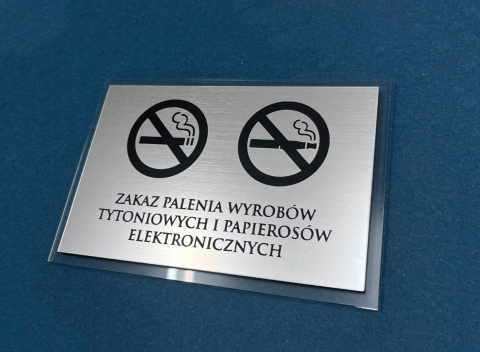 ZAKAZ PALENIA ! Tabliczka grawerowana elegancka na plexi ! ZAKAZ PALENIA ! Tabliczka grawerowana elegancka na plexi !