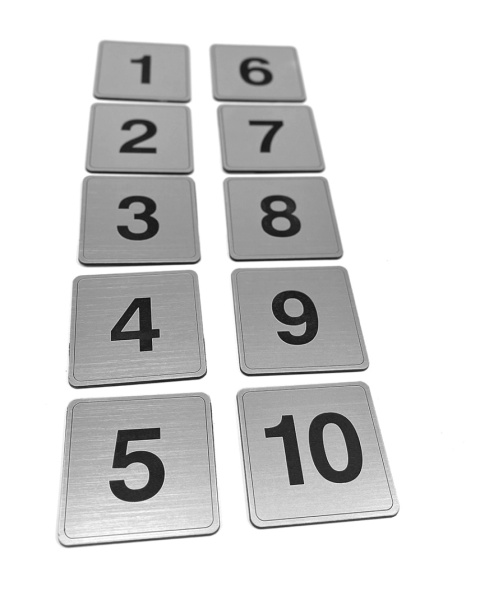 Numerki na drzwi- komplet 10 szt srebrne Numerki na drzwi- komplet 10 szt srebrne