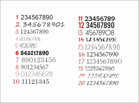 Numerki na drzwi- komplet 10 szt srebrne Numerki na drzwi- komplet 10 szt srebrne