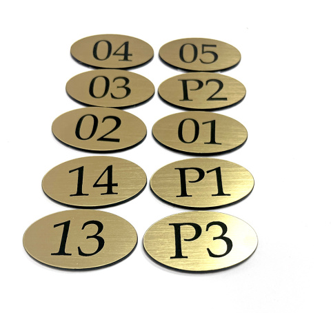 Numerki na drzwi- komplet 10 szt złote Numerki na drzwi- komplet 10 szt złote