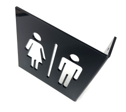 Piktogram - Toaleta damsa i męska - boczny montaż