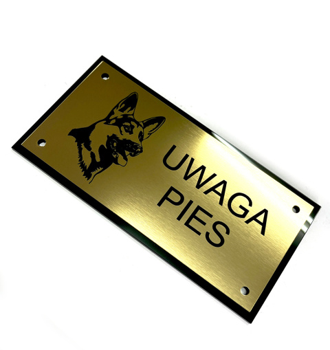 Tabliczka UWAGA PIES ! 20 x 10 cm - elegancka ! Tabliczka UWAGA PIES ! 20 x 10 cm - elegancka !