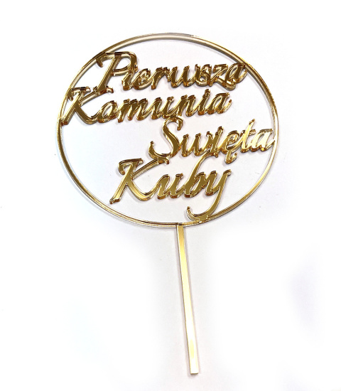 Toper na tort - Personalizowany z imieniem dziecka Komunia Święta Toper na tort - Personalizowany z imieniem dziecka Komunia Święta