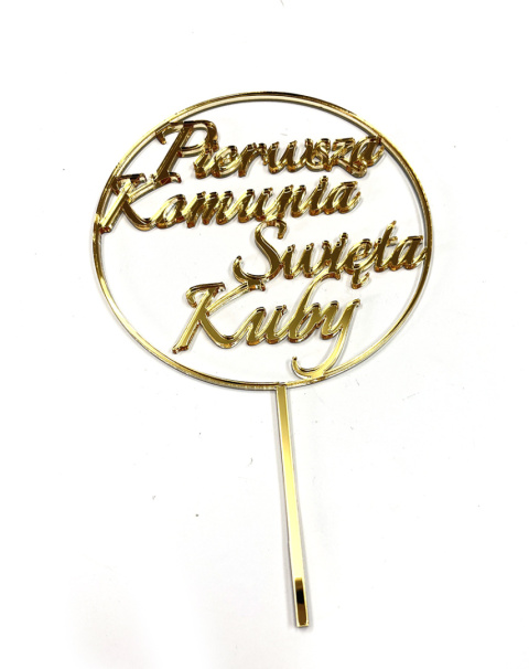 Toper na tort - Personalizowany z imieniem dziecka Komunia Święta Toper na tort - Personalizowany z imieniem dziecka Komunia Święta