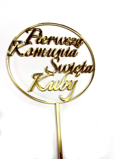 Toper na tort - Personalizowany z imieniem dziecka Komunia Święta Toper na tort - Personalizowany z imieniem dziecka Komunia Święta