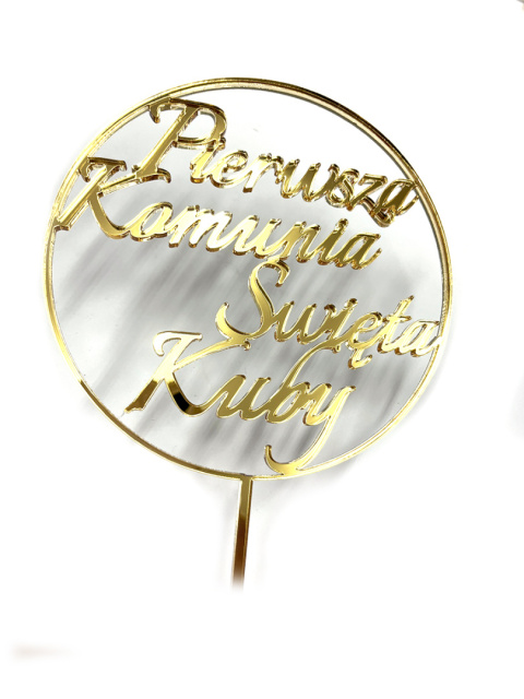 Toper na tort - Personalizowany z imieniem dziecka Komunia Święta Toper na tort - Personalizowany z imieniem dziecka Komunia Święta