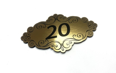 Numerek na drzwi, 10 x 6,3 cm - dowolna cyfra - grawer laserowy! Lux!