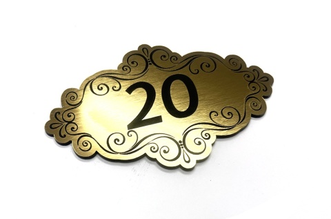 Numerek na drzwi, 10 x 6,3 cm - dowolna cyfra - grawer laserowy! Lux!