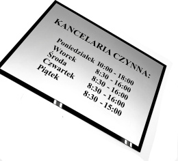 Szyld Grawerowany na Czarnej Plexi Personalizacja