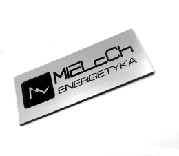 Tabliczka 5x3 cm z dowolnym grawerem - srebro szczotkowane 100 szt