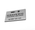 Tabliczka 5x3 cm z dowolnym grawerem - srebro szczotkowane 100 szt