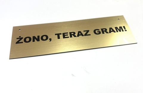 Tabliczka - Żono teraz gram - PREZENT Elegancka tabliczka dla gracza Tabliczka - Żono teraz gram - PREZENT Elegancka tabliczka dla gracza