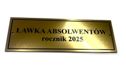 Tabliczka grawerowana 25x8 cm złota odporna na warunki atmosferyczne