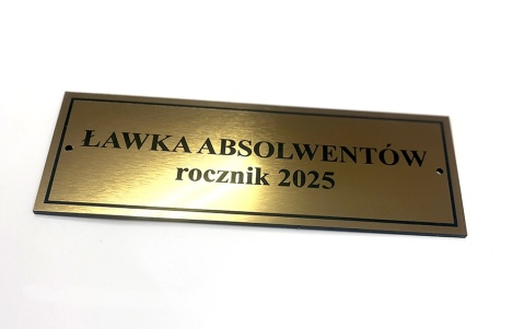 Tabliczka grawerowana 25x8 cm złota odporna na warunki atmosferyczne Tabliczka grawerowana 25x8 cm złota odporna na warunki atmosferyczne