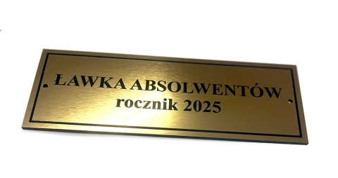Tabliczka grawerowana 25x8 cm złota odporna na warunki atmosferyczne Tabliczka grawerowana 25x8 cm złota odporna na warunki atmosferyczne