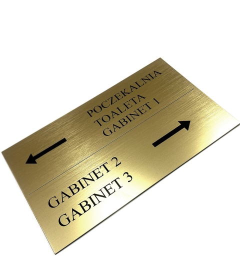 Tabliczka na drzwi 25 x 14 cm -dowolne oznaczenie! Grawerowana k. złoty Tabliczka na drzwi 25 x 14 cm -dowolne oznaczenie! Grawerowana k. złoty