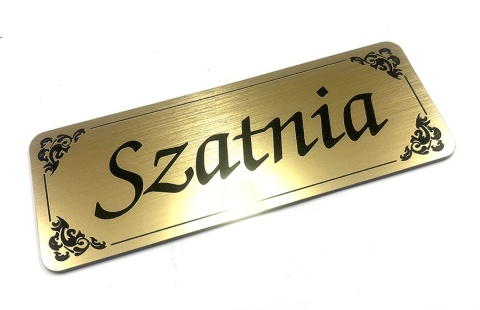 Tabliczka na drzwi elegancka 16 x 6 cm - Stylowa tabliczka SZATNIA