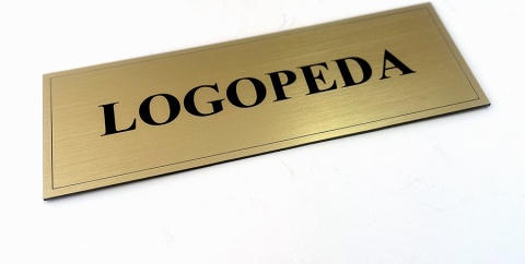 Tabliczka na drzwi z napisem LOGOPEDA