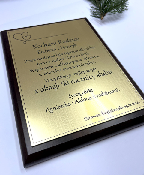 Tabliczka pamiątkowa Rocznica Ślubu - Piękny prezent