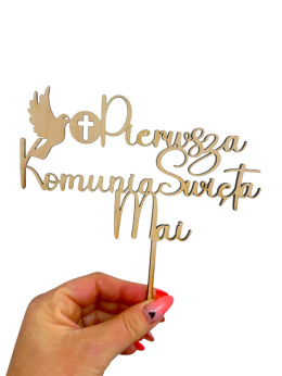 Toper na tort - Komunia Święta z mieniem dziecka
