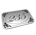 Numerek na drzwi 8 x 5 cm - grawerowany, srebro szczotkowane