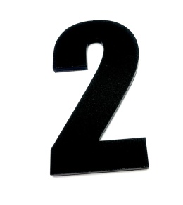 Numerek na drzwi, cyfra 2 lub inna - czarny mat 12 cm !