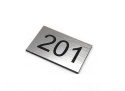 Numerek na szafkę lub drzwi 4 x 2,5 cm, srebro szczotkowane ! Grawer