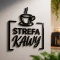 Strefa kawy - napis plexi 3D czarna połysk napis na ścianę biuro kuchnia dekoracja