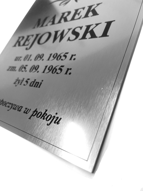 Tablica na grób - szyld grawerowany