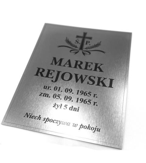 Tablica na grób - szyld grawerowany