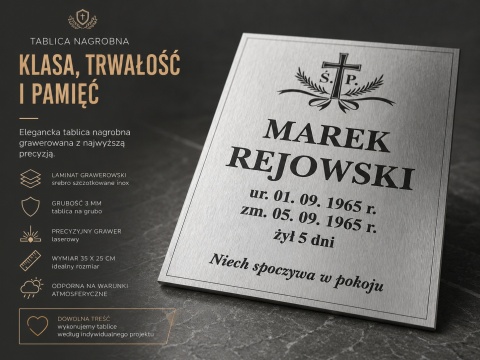 Tablica na grób - szyld grawerowany