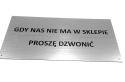 Tablicka firmowa grawerowana 40x22 cm Szyld reklamowy srebro szczotkowane