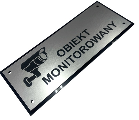 Tabliczka informacyjna UWAGA OBIEKT MONITOROWANY
