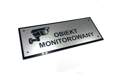 Tabliczka informacyjna UWAGA OBIEKT MONITOROWANY