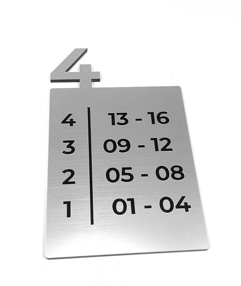 Tabliczka informacyjna – oznaczenie pięter, grawerowana !