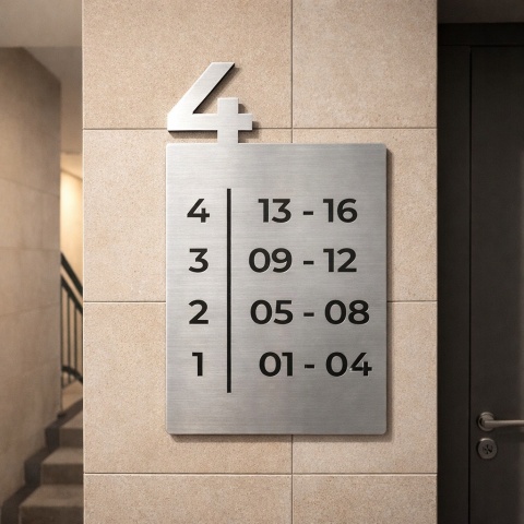 Tabliczka informacyjna – oznaczenie pięter, grawerowana !