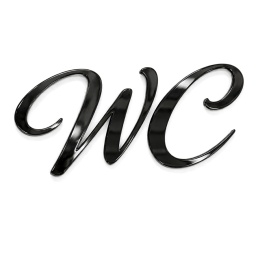 WC napis - plexi 3D – plexi połysk – elegancki napis na drzwi