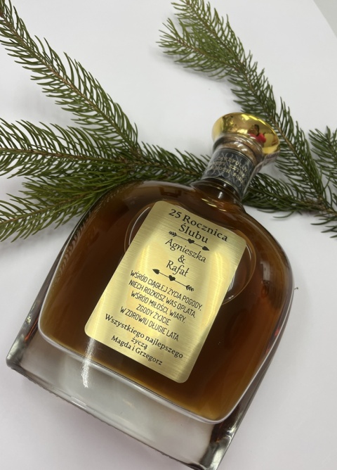 życenia, Naklejka grawerowana - Na butelkę na prezent